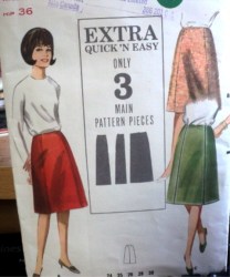 3509 60S A-LINE PANEL SKIRT EZ 3 MAIN PCS PATTERN 26'' WST